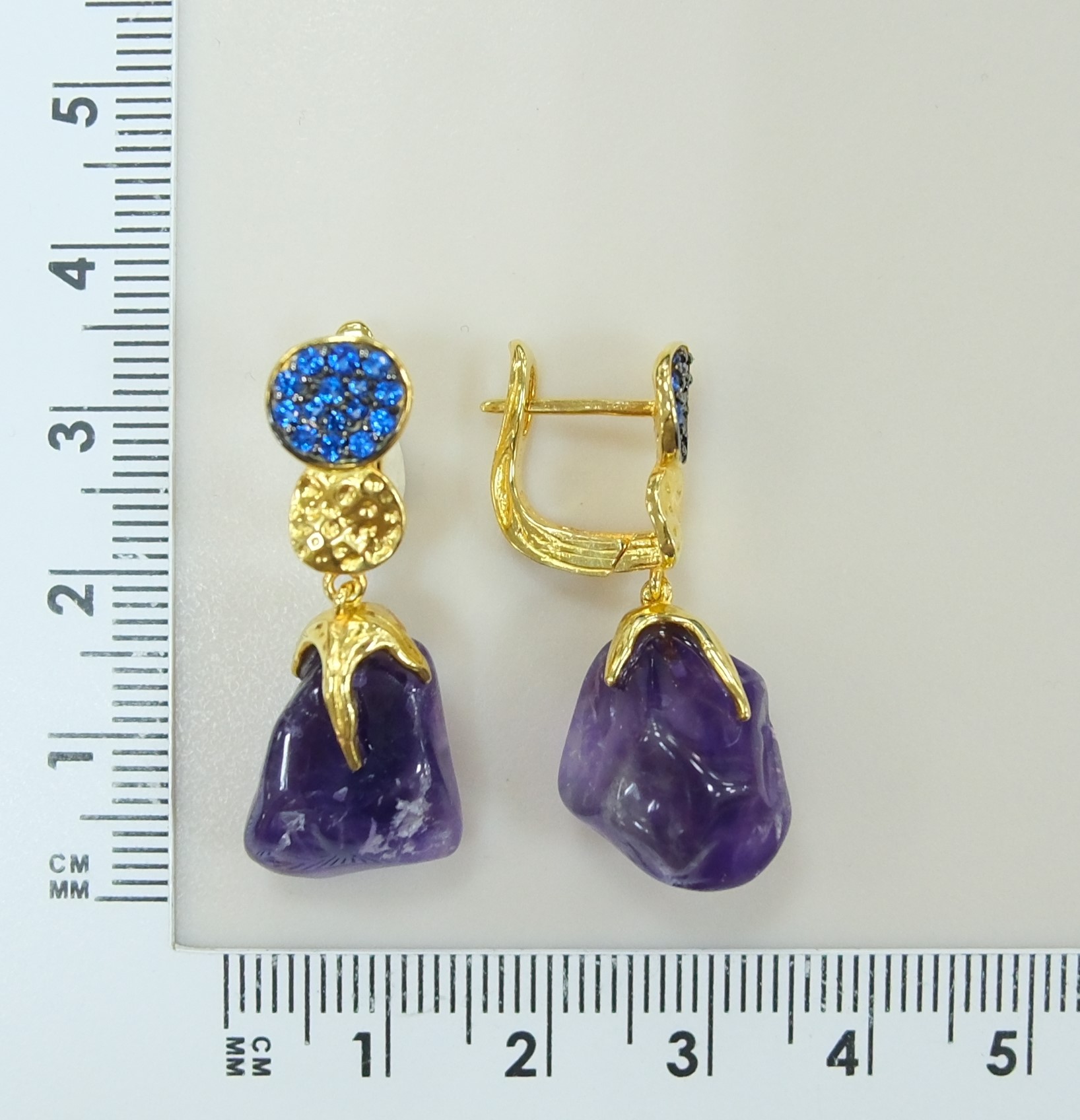 Серебряные серьги с аметистами